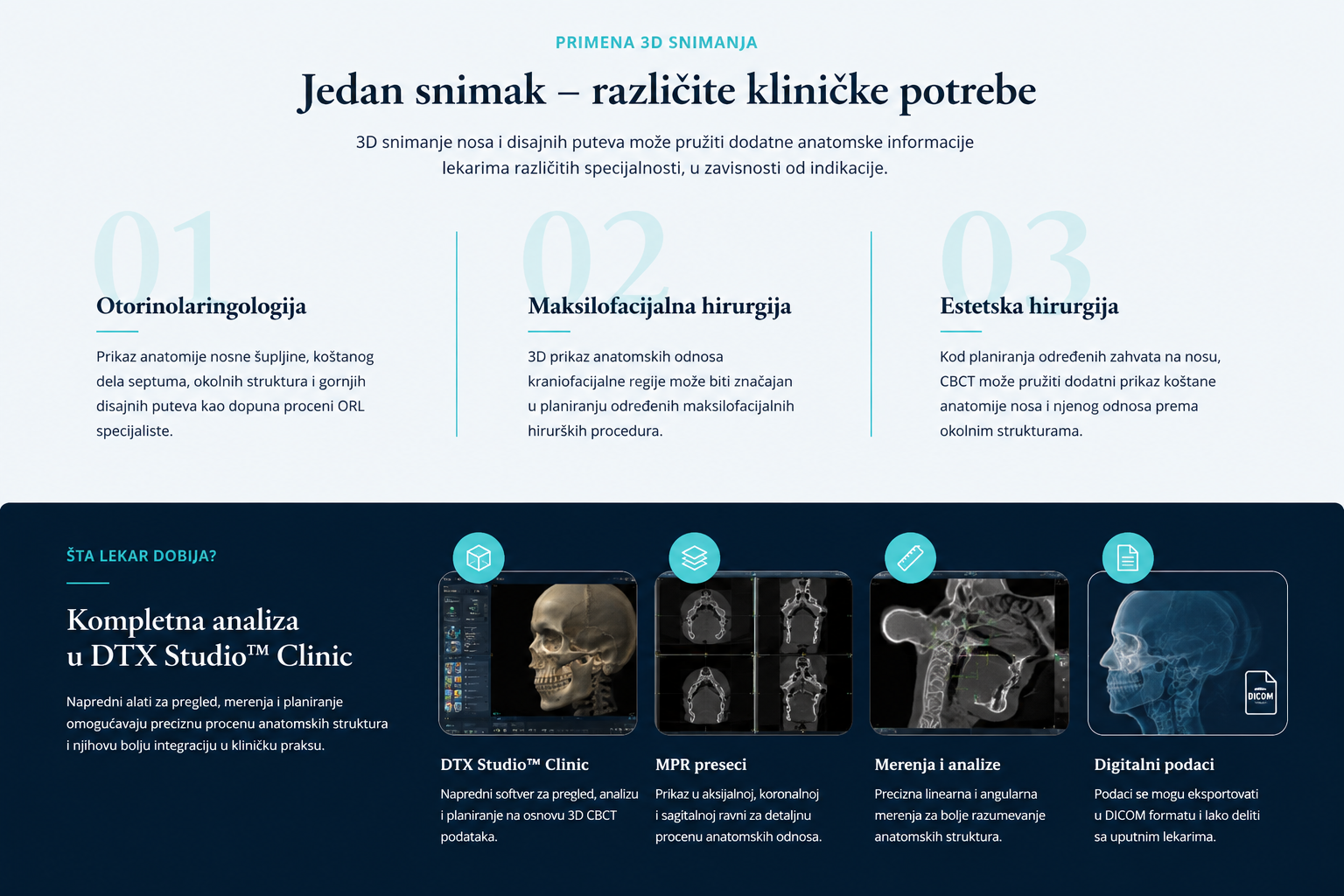 3D snimanje nosa i disajnih puteva – ORL, maksilofacijalna i estetska hirurgija